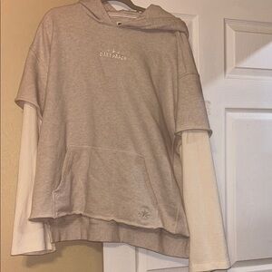 Daily Paper Beige Hoodie with Layered Sleeves